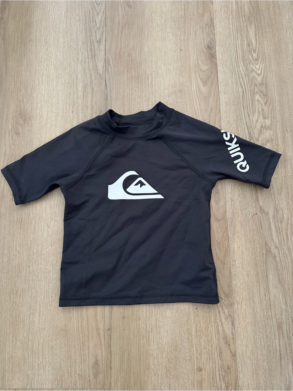 Quiksilver Kids Black Rashguard with White Logo